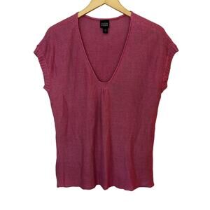 Eileen Fisher Pink Relaxed Ribbed T-Shirt